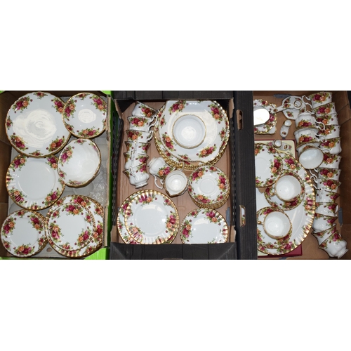 164 - An extensive collection of Royal Albert Old Country Roses tea and dinner ware to include cups, sauce... 