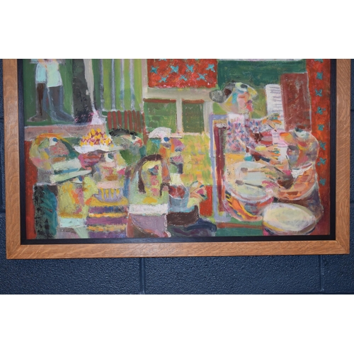 251 - Vincent Bennett (Plymouth 1910-1993), oil on board, 'Silent Cinema', 75cm x 75cm, framed. ARR applie... 