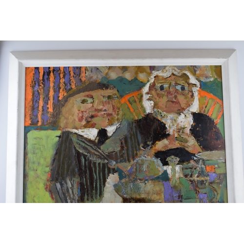 256 - Vincent Bennett (Plymouth 1910-1993), oil on board, 'Grandparents', signed and dated 1971, 59.5cm x ... 