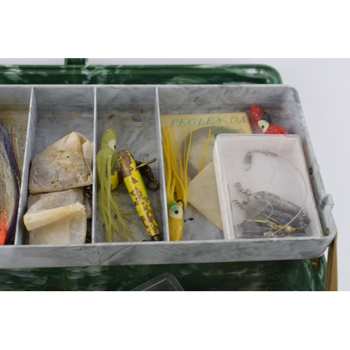 280 - Vintage Plano Beachcomber fishing box and contents to include lures, weights and others.