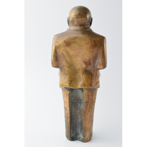 292 - Bronze figure of Sir Winston Churchill with a cigar, made from a sand casting, impressed 'CT 1943', ... 