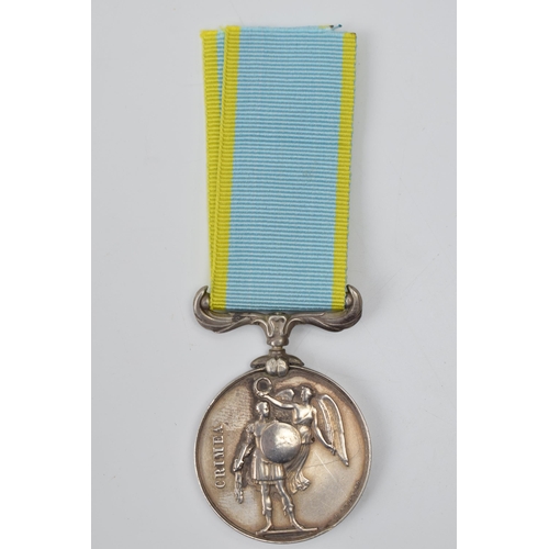 370 - Queen Victoria silver Crimea medal on ribbon, unmarked, 1854.