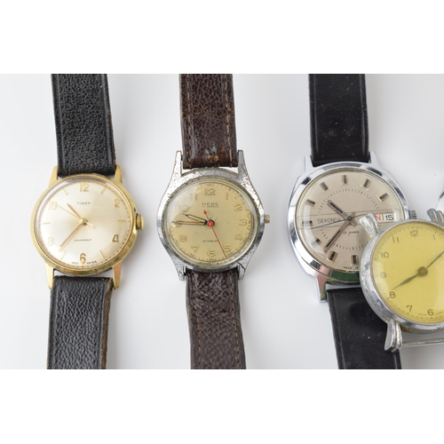 410 - A collection of vintage gents mechanical and quartz wristwatches to include Hebe, Swiss, Licita, Rot... 