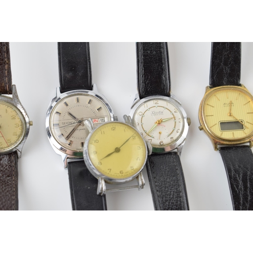 410 - A collection of vintage gents mechanical and quartz wristwatches to include Hebe, Swiss, Licita, Rot... 