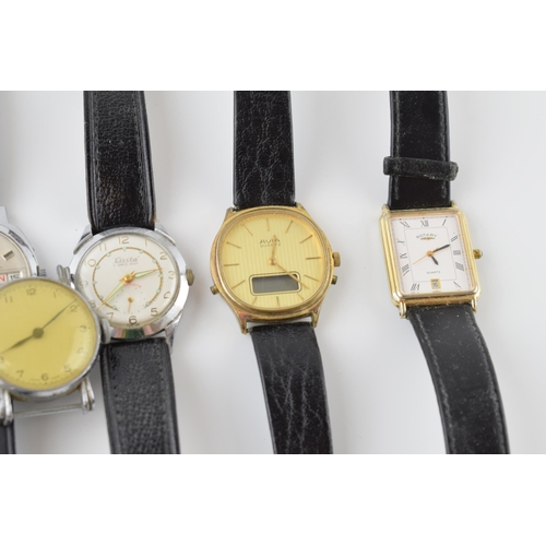 410 - A collection of vintage gents mechanical and quartz wristwatches to include Hebe, Swiss, Licita, Rot... 