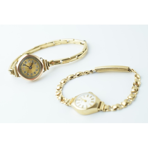 411 - A ladies Regency 9ct gold wristwatch on 9ct gold bracelet, gross weight 12.7 grams, together with an... 