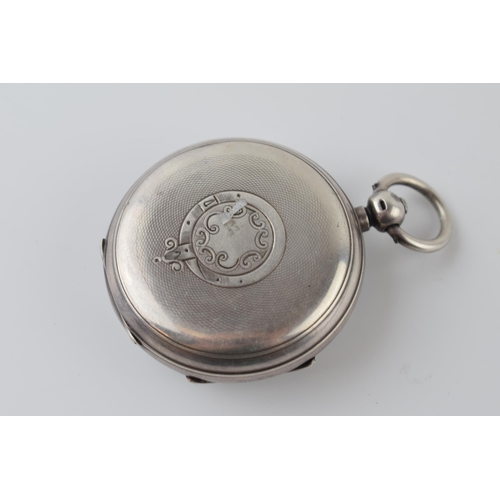 418 - Large sterling silver pocket watch, in working order, Chester 1892, 52mm.