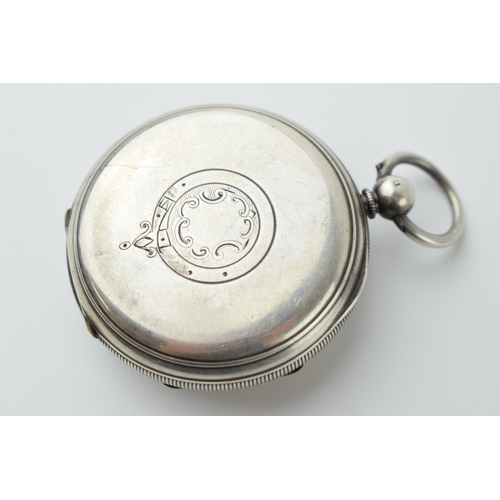 419 - Hallmarked silver pocket watch, working order, Chester 1884, 53mm.