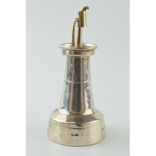 473 - Silver 'Go To Bed' / chamberstick, London 1906, Grey & Co, 12cm tall.