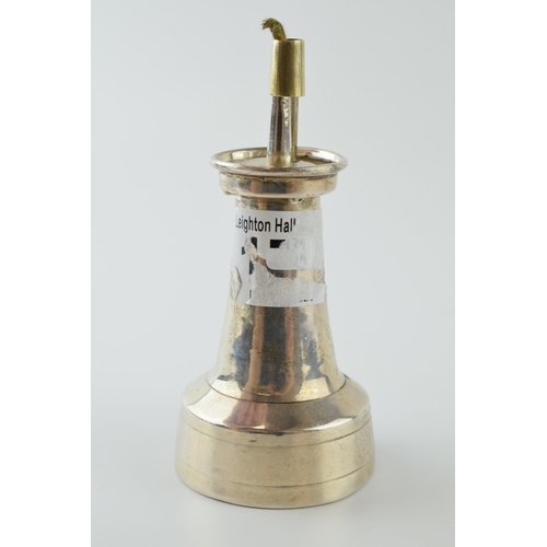 473 - Silver 'Go To Bed' / chamberstick, London 1906, Grey & Co, 12cm tall.