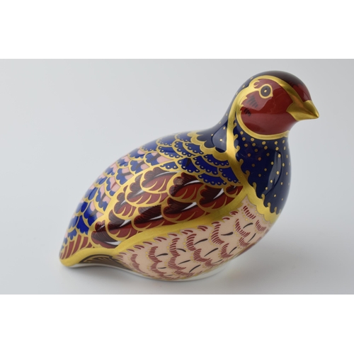 6 - Royal Crown Derby paperweight in the form of a Partridge, limited edition, first quality with gold s... 