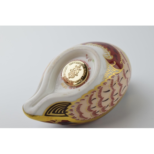 6 - Royal Crown Derby paperweight in the form of a Partridge, limited edition, first quality with gold s... 