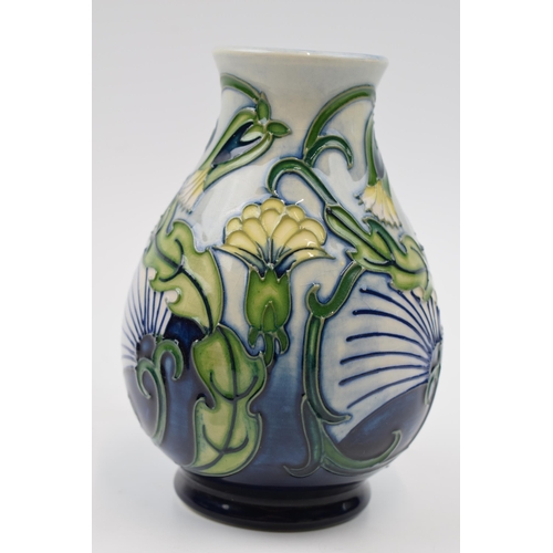 76 - Moorcroft pottery vase in the 'Rough Hawks Beard' pattern, by Rachel Bishop 1996, 14cm.