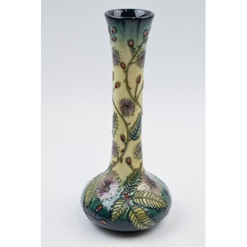 86 - Boxed Moorcroft tall vase in the Fiji pattern, 99/8, No. 111, 20.5cm tall.