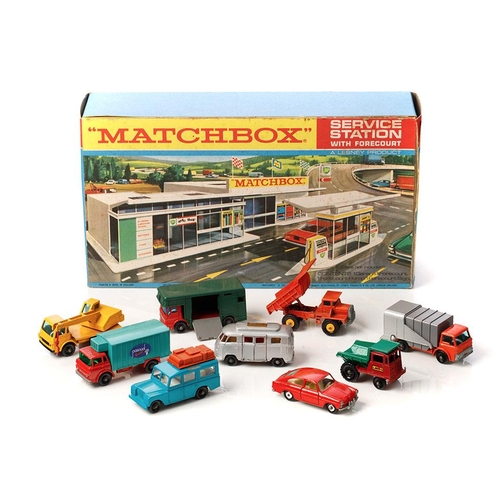 337 - Boxed Matchbox Service Station with Forecourt, together with Matchbox Lesney unboxed die-cast models... 