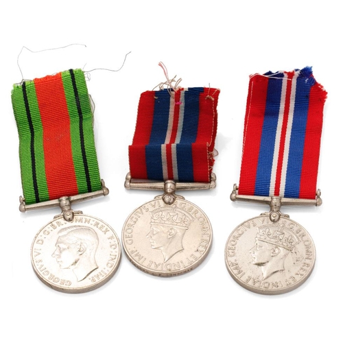 368 - World War Two medals to include 1939-1945 medal awarded to W546820 A F Schoeman with unnamed Defence... 