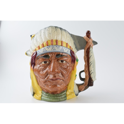 126 - Large Royal Doulton double sided character jug George Armstrong Custer / Sitting Bull D6712.