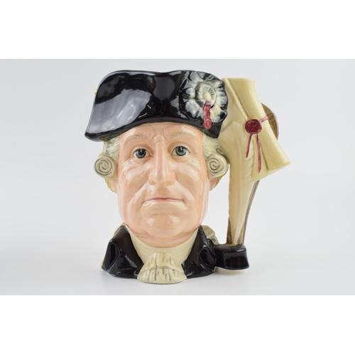 127 - Large Royal Doulton double sided character jug George III / George Washington D6749.