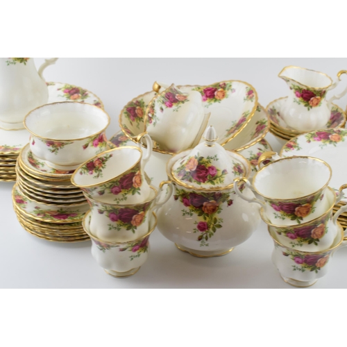 168 - A good collection of Royal Albert Old Country Roses to include a teapot, dinner plates, side plates,... 