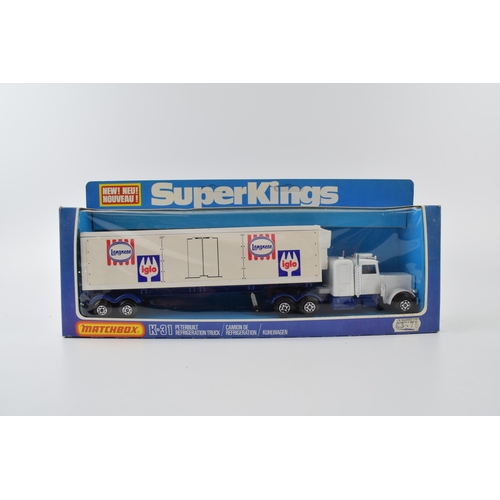 299 - Boxed Matchbox Super Kings K-27 'Miss Embassy' Powerboat and Transporter, K-30 Unimog and Compressor... 