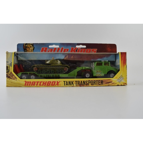 301 - Boxed Matchbox Battle Kings K-105 Hover Raider together with K-106 Tank Transporter (metallic green ... 