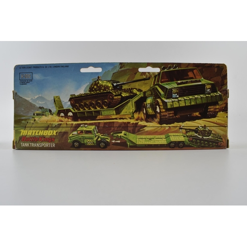 301 - Boxed Matchbox Battle Kings K-105 Hover Raider together with K-106 Tank Transporter (metallic green ... 