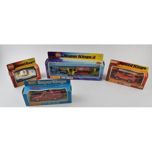 302 - Boxed Matchbox Super Kings K-23 Articulated Low Loader with Bulldozer, K-74 Volvo Estate (metallic r... 