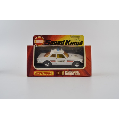 302 - Boxed Matchbox Super Kings K-23 Articulated Low Loader with Bulldozer, K-74 Volvo Estate (metallic r... 