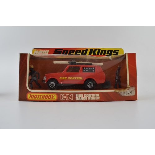 302 - Boxed Matchbox Super Kings K-23 Articulated Low Loader with Bulldozer, K-74 Volvo Estate (metallic r... 