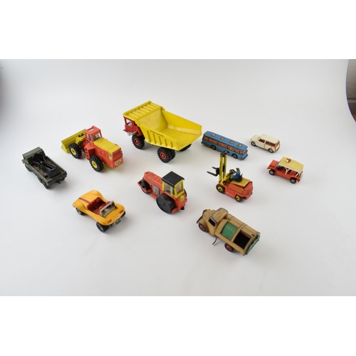 308 - A mixed collection of unboxed die-cast model vehicles to include Dinky Toys Aveling-Barford Centaur ... 