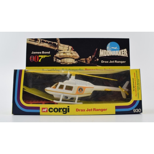 323 - Corgi Toys 930 Drax Jet Ranger, James Bond 007 'Moonraker' with original missiles on plastic tab.