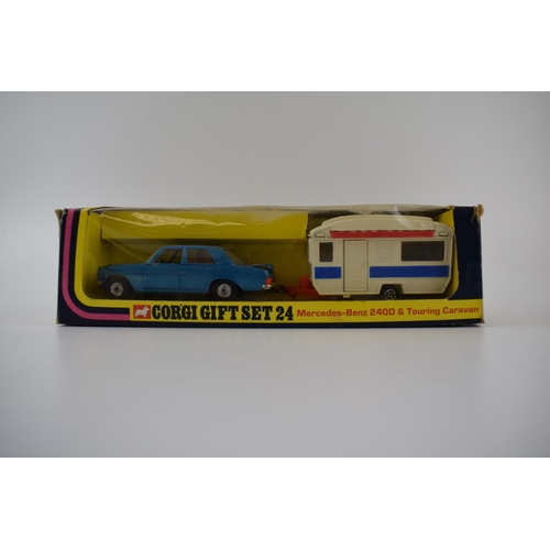 324 - Corgi Toys die-cast collectables to include, Gift Set 24 Mercedes-Benz 240D & Touring Caravan, 160 W... 