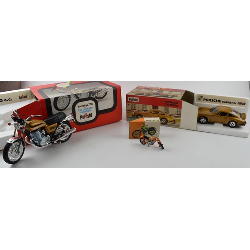 328 - Polistil die-cast model Porsche Carrera Made in italy c.1976, Polistil Yamaha 750 1:10 motorcycle c.... 