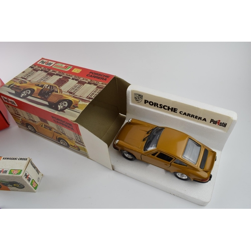 328 - Polistil die-cast model Porsche Carrera Made in italy c.1976, Polistil Yamaha 750 1:10 motorcycle c.... 