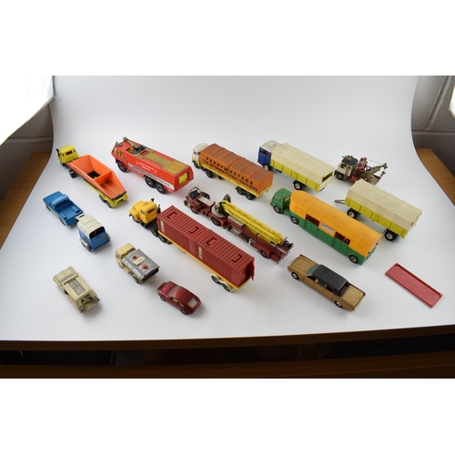 345 - A collection of unboxed vintage die-cast model vehicles by manufacturers Dinky, Corgi and Matchbox.