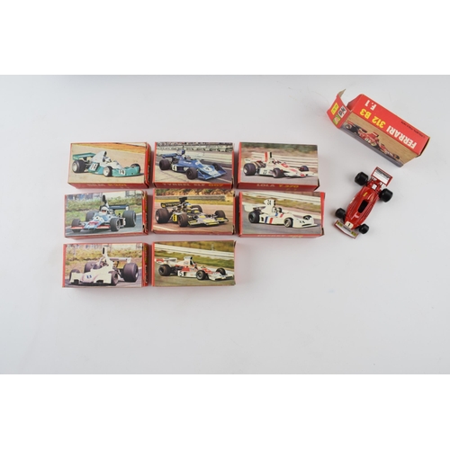 350 - A collection of boxed die-cast Polistil F.1 cars (9) together with a Polistil 'La Pista Dei Campioni... 