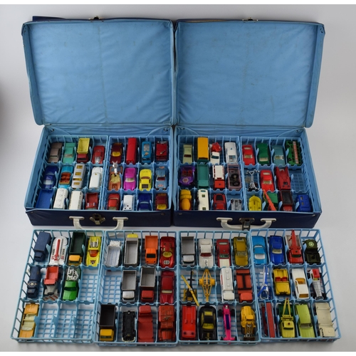 355 - A mixed collection of Matchbox, Dinky, Husky and Corgi cars. In two Matchbox collectors cases. Toget... 