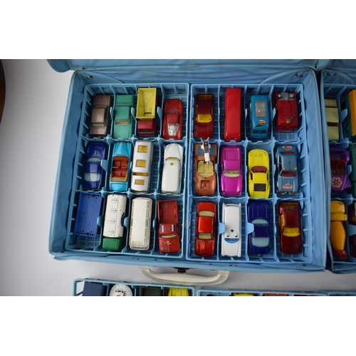 355 - A mixed collection of Matchbox, Dinky, Husky and Corgi cars. In two Matchbox collectors cases. Toget... 