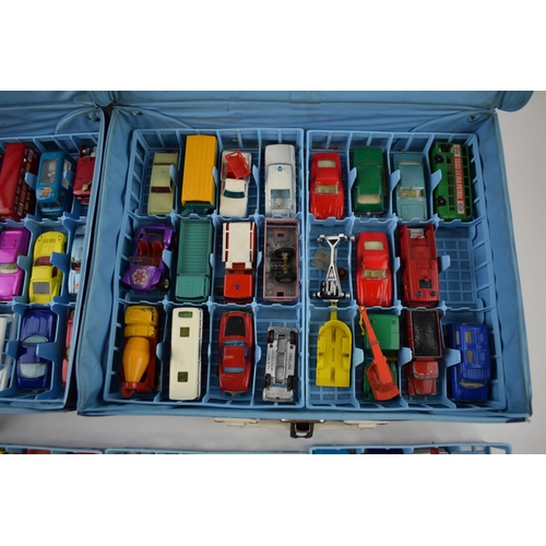 355 - A mixed collection of Matchbox, Dinky, Husky and Corgi cars. In two Matchbox collectors cases. Toget... 