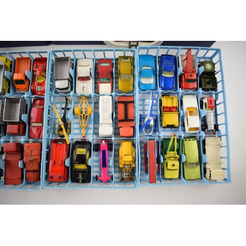 355 - A mixed collection of Matchbox, Dinky, Husky and Corgi cars. In two Matchbox collectors cases. Toget... 