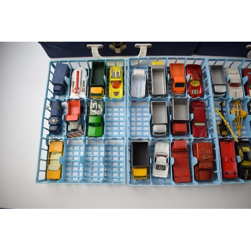 355 - A mixed collection of Matchbox, Dinky, Husky and Corgi cars. In two Matchbox collectors cases. Toget... 