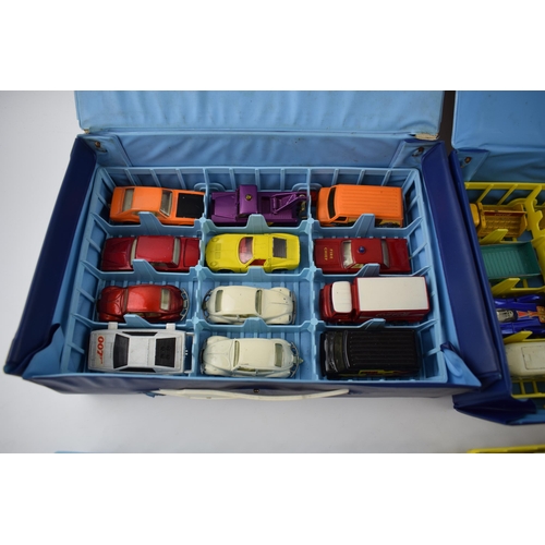 356 - A mixed collection of Matchbox, Dinky, Husky and Corgi cars. In two Matchbox collectors cases. Toget... 