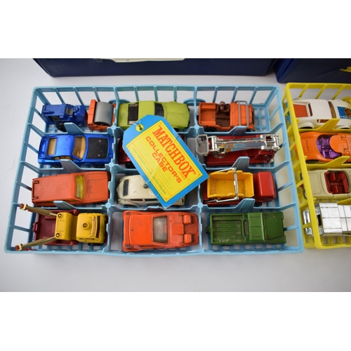 356 - A mixed collection of Matchbox, Dinky, Husky and Corgi cars. In two Matchbox collectors cases. Toget... 