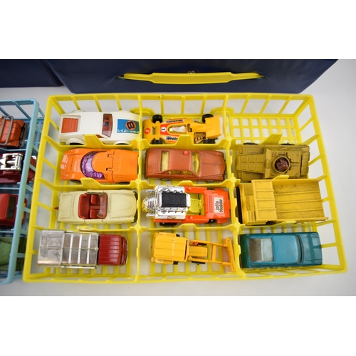 356 - A mixed collection of Matchbox, Dinky, Husky and Corgi cars. In two Matchbox collectors cases. Toget... 