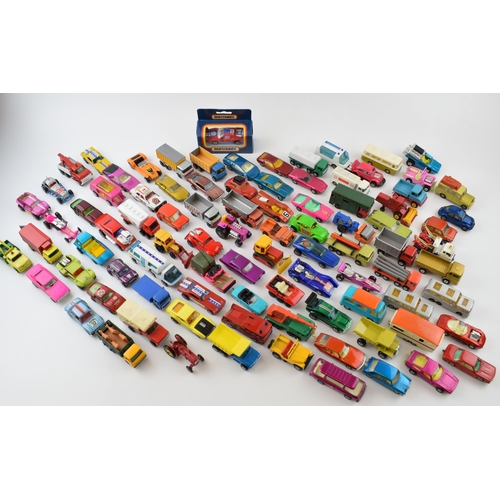 364 - Vintage die-cast cars. A good collection of unboxed Matchbox Lesney Series, Corgi Juniors Whizz Whee... 