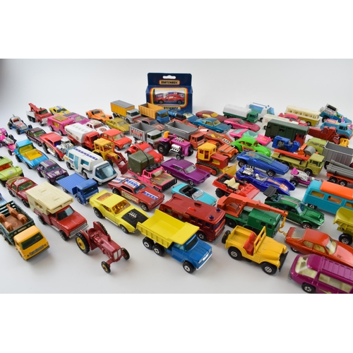 364 - Vintage die-cast cars. A good collection of unboxed Matchbox Lesney Series, Corgi Juniors Whizz Whee... 