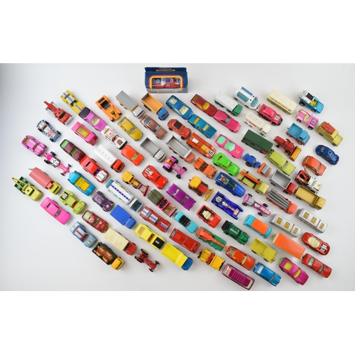 364 - Vintage die-cast cars. A good collection of unboxed Matchbox Lesney Series, Corgi Juniors Whizz Whee... 