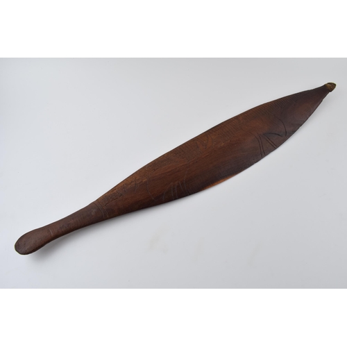 379 - Vintage wooden aboriginal spear thrower / woomera, 66cm long.