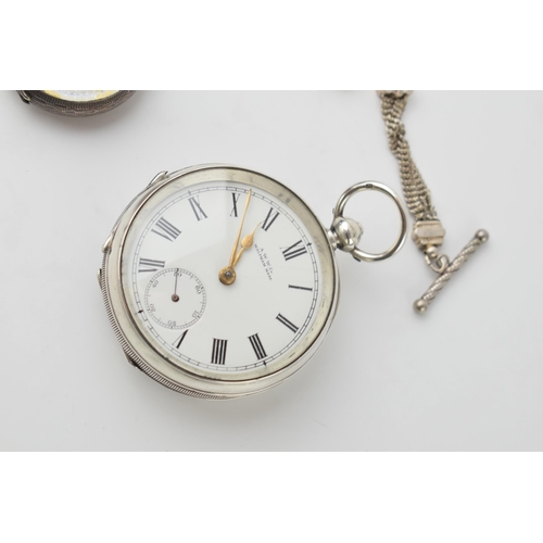 428 - A silver Waltham pocket watch with gold coloured hands with a ladies sterling silver pocket watch wi... 