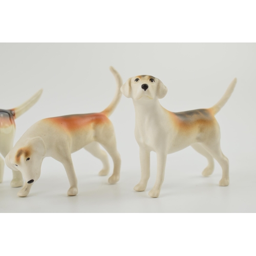 65 - Beswick matt foxhounds with a gloss version (3)